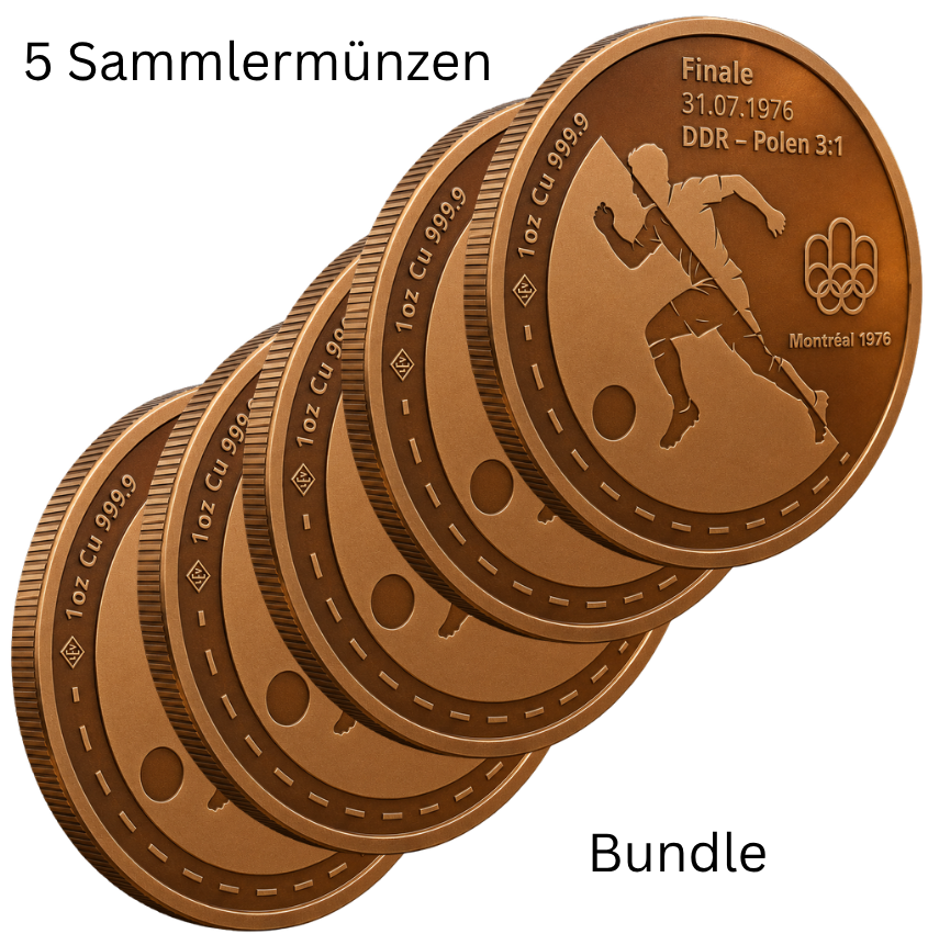 Kupfermedaille „Montreal 1976" – 5er-Set