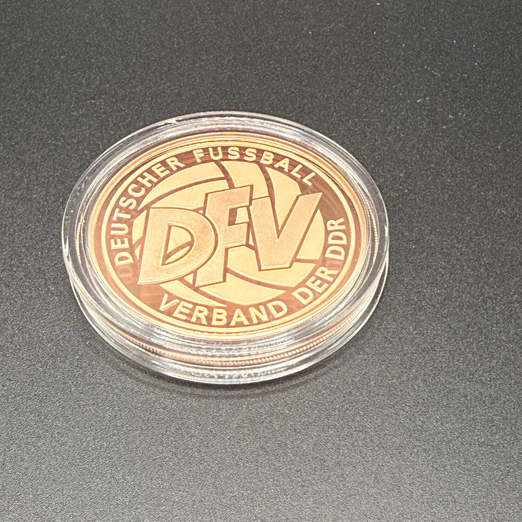 Kupfermedaille „Montreal 1976" – DDR Fußball-Gold | 1 oz Feinkupfer 999