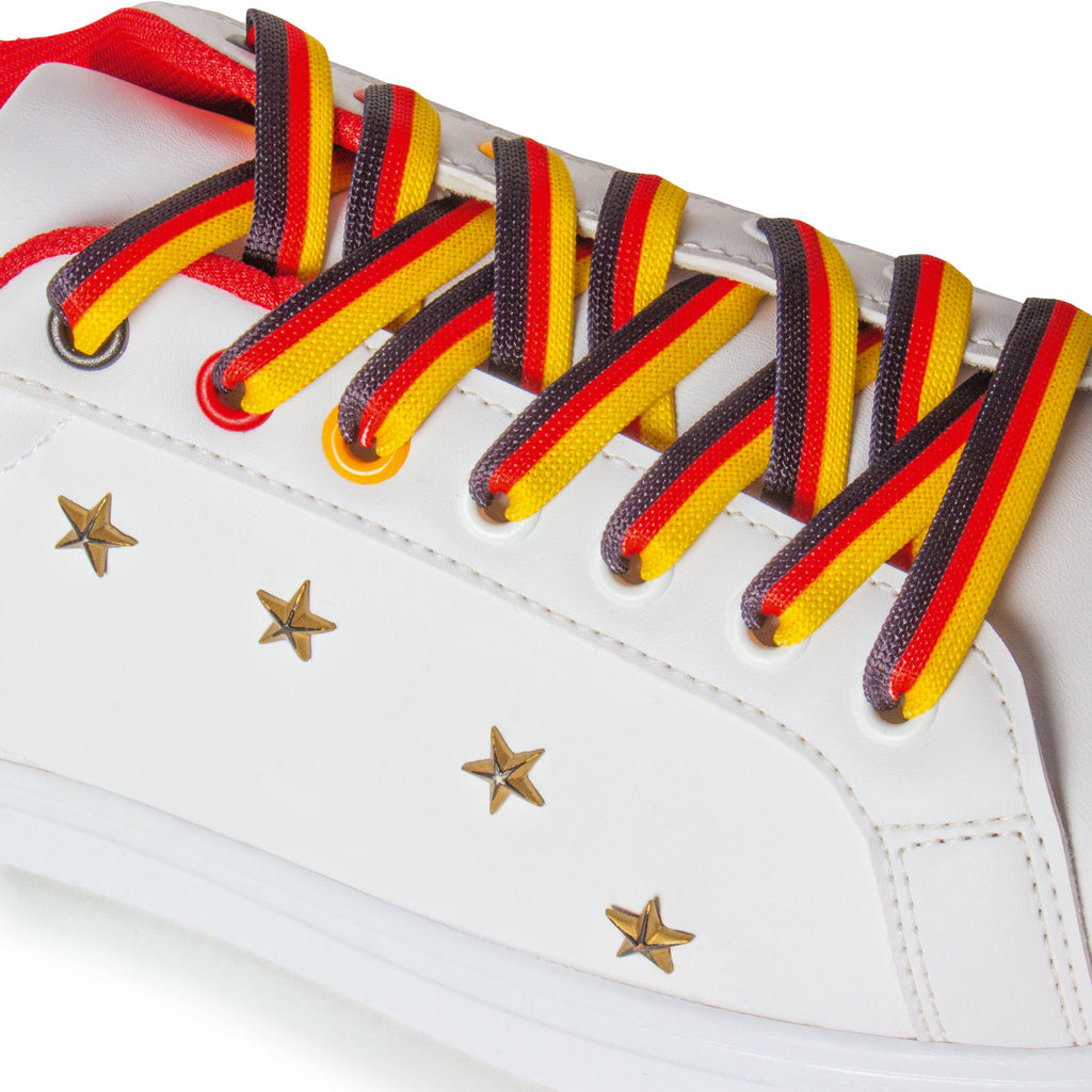 HEROES Deutschland Sneaker – Schwarz-Rot-Gold Fan-Sneaker | Unisex (inkl. 2. Schnürsenkel-Set)